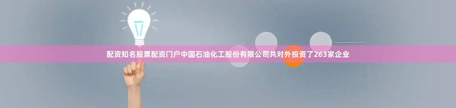 配资知名股票配资门户中国石油化工股份有限公司共对外投资了263家企业